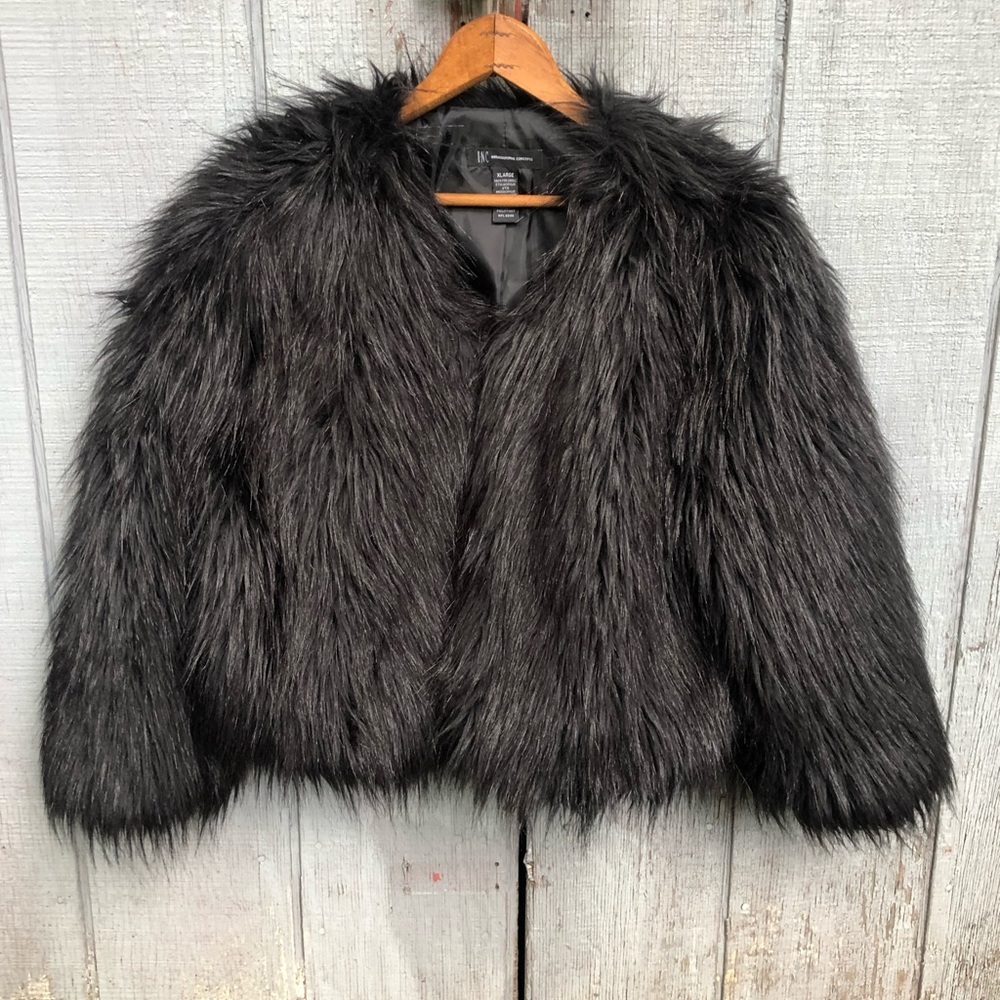 Black shag furry party coat SALE
